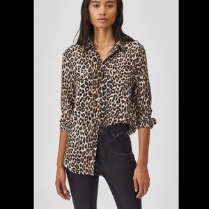 Equipment silk leopard shirt XS